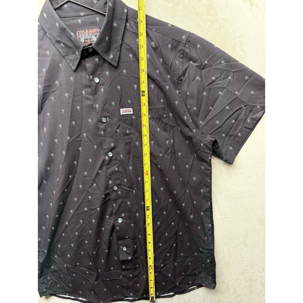 Dixxon Flannel Co The Historia Party Shirt Mens L Black Short Sleeve Pearl Snaps - Picture 3 of 7